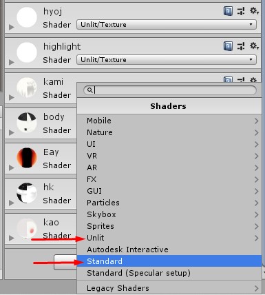 Set material shaders to Unlit or Standard