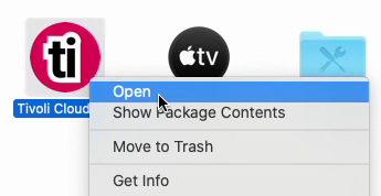 macOS opening Tivoli